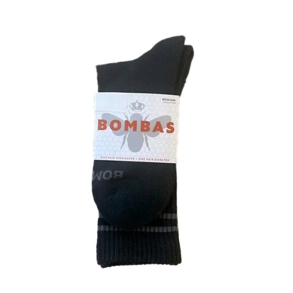 ❤️ 🆕 BOMBAS BLACK SOCKS SIZE M - Picture 1 of 5